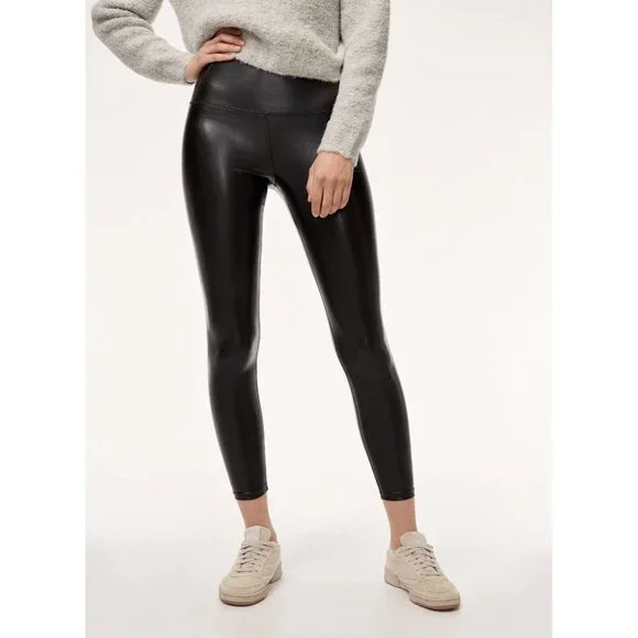 Aritzia WILFRED FREE Daria Black Vegan Leather High Rise Ankle Leggings, Size S - Picture 10 of 14